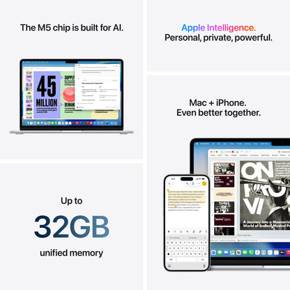 13-inch MacBook Air - M5 10-core CPU 10-core GPU - 24GB Memory - 2TB Storage - Silver