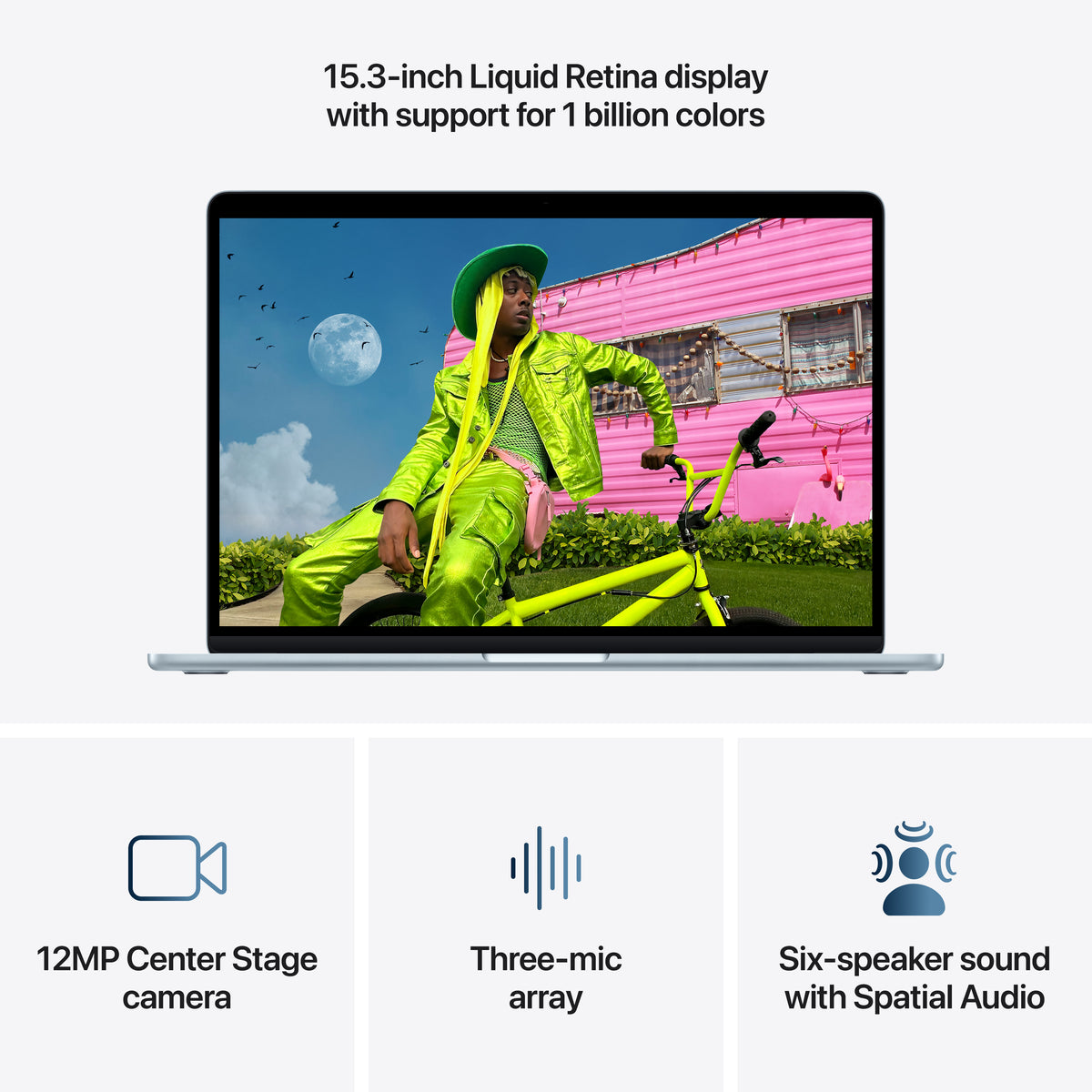 15-inch MacBook Air - M5 10-core CPU 10-core GPU - 24GB Memory - 2TB Storage - Sky Blue