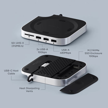 Satechi Mac Mini M4 Stand & Hub with SSD Enclosure