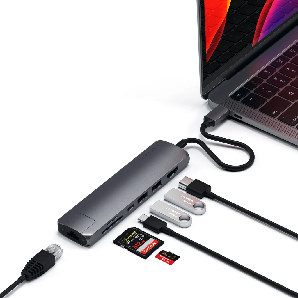 USB-C Slim Multiport with Ethernet Adapter - Space Gray